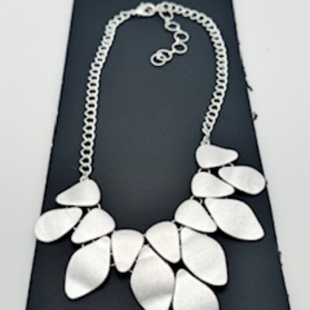 INC Internation Concepts Silver Statement Bib Necklace - Picture 5 of 5